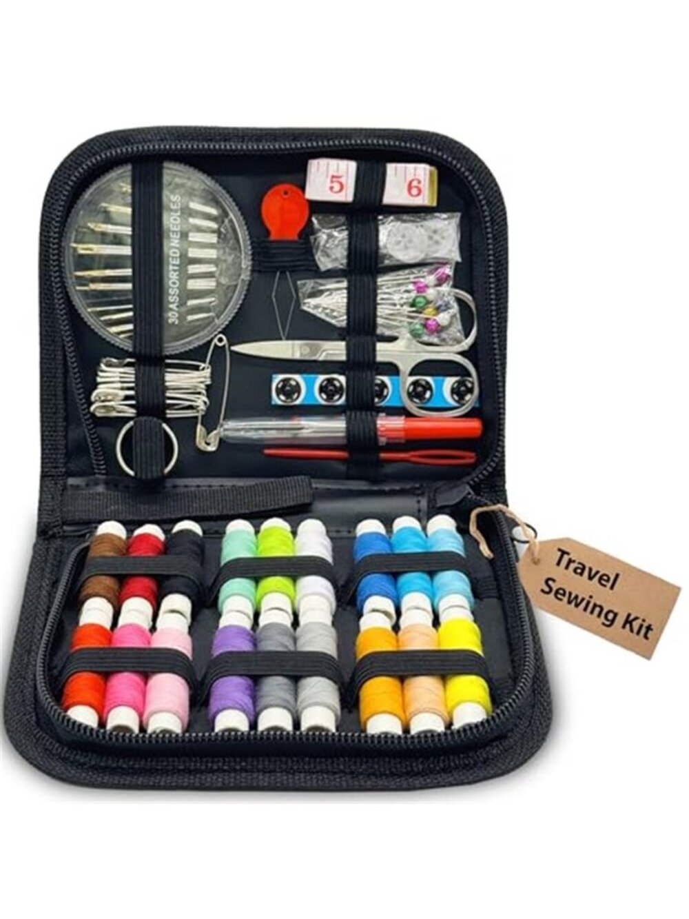 New Mini Hand Sewing Kit for Adults, Small Travel Case, 18 Threads